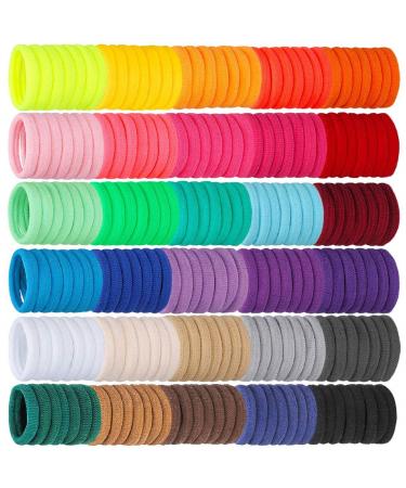Isbasa 300pcs Baby Hair Ties, Elastic Hair Bands Soft Scrunchies for Toddlers Infants, Small Rubber Bands for Kids Baby Girls (30 Colors)