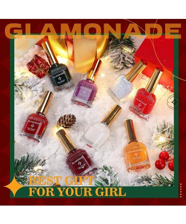 Glamonade Candy Cane Red Non-Toxic Nail Polish - Glossy & Trendy DIY Manicure at Home - Buy Online on GoSupps.com