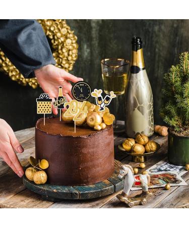 HOKPA Happy New Year Cupcake Toppers 36 Pcs 2024 New Year Cupcake Toppers Dessert Cupcake Picks for Celebration New Year Party Decorations - Buy Online on GoSupps.com