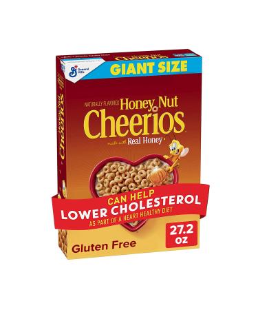 Honey Nut Cheerios Heart Healthy Cereal, Gluten Free Cereal With Whole Grain Oats, 27.2 oz 27.2 Ounce (Pack of 1)
