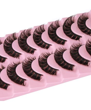 Buy Wiwoseo Russian False Eyelashes - 16MM D Curl Wispy 3D Effect - 10 Pairs Faux Mink - Buy Online on GoSupps.com