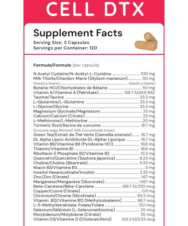 Immediate Sustained Energy Mental Clarity Focus Healthy Digestion Natural Antioxidants Stronger Immune System - CELL DTX (120 capsules) - Health Canada Licensed NPN #80091105 1 count (Pack of 1) - Buy Online on GoSupps.com