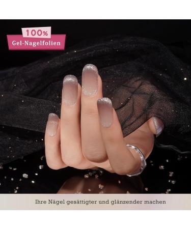 Danni & Toni Midnight Mirage Gel Nail Films - Glossy Cat Eye Nail Stickers | 28 Semi-Hardened Foil Wraps - Buy Online on GoSupps.com