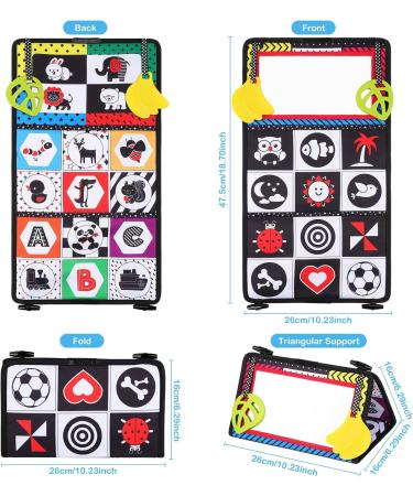 Tuaeccki Foldable Baby Mirror Toys | Black & White Contrast Pattern | 0-12 Months | Educational Toys for Newborns Boys & Girls - Buy Online on GoSupps.com