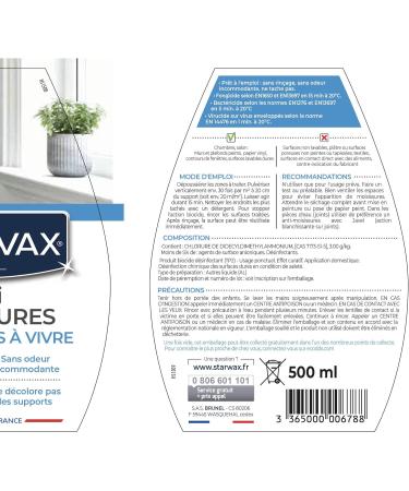 STARWAX - Anti-mould for walls and living rooms - Ready to use - No rinsing - No bleach - Odorless - Fast action - Made in F - Buy Online on GoSupps.com