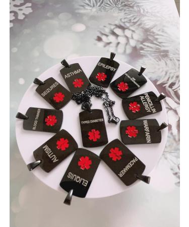 TYPE2 DIABETES Medical Alert ID Necklace - Stainless Steel Pendant for Men & Women | Emergency Med Alert Jewelry - Buy Online on GoSupps.com