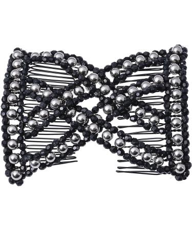 Lovef 6 Pcs Effortless Beauty Stretchable Double Combs Upzing Medium Magic Beaded Double Hair Clips - Buy Online on GoSupps.com