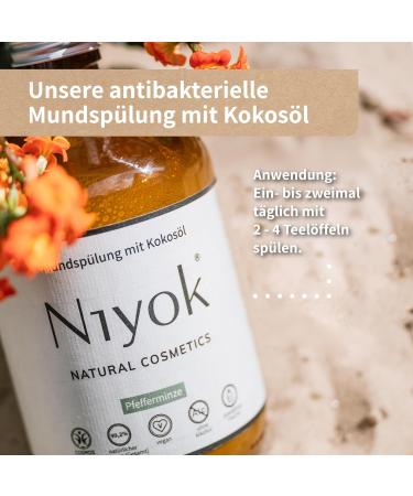 Niyok Peppermint Mouthwash with Coconut Oil (500ml) - Antibacterial Fluoride-Free Alcohol-Free Healthy Gums Fresh Breath - Buy Online on GoSupps.com