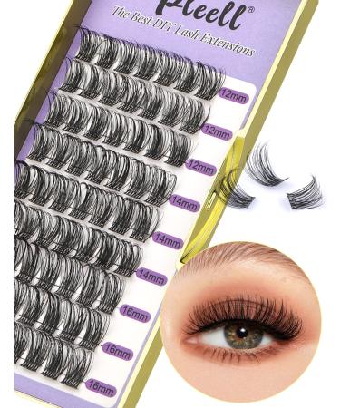 Lash Clusters Extensions Faux Mink False Eyelashes 12-16mm Wispy 63 Pcs Eyelash Clusters DD Curl Russian Strip DIY Individual Lashes Natural Look at Home Lash Extensions 63 Pcs 12/14/16mm Style-1
