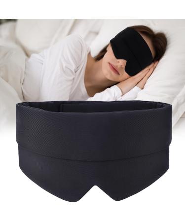 FRESHME Cooling Silk Sleep Mask Light Blocking - Summer Ice Cooling Touch Lip Comfort Eye Mask for Sleeping Black Large Adjustable Eye Cover Night Blindfold for Men Women Sleep Travel Nap