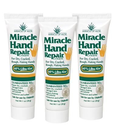 Miracle of Aloe's Miracle Hand Repair Cream 1 Ounce (3 - Pack)