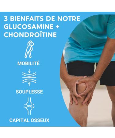 GLUCOSAMINE + CHONDROITIN | Painful joints Mobility | 60 capsules | Dietary supplement | Made in France | Glucosamine chondroitin - Buy Online on GoSupps.com