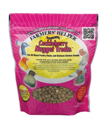 Farmers' Helper Cackleberry Nugget Treat For Chickens, Turkeys, Peafowl, Guinea Fowl, Geese, Pheasants and Ducks, 27 Ounce