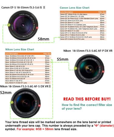 55mm Center Pinch Lens Cap Bundle for Canon Nikon Sony DSLR Camera + Cleaning Cloth - Buy Online on GoSupps.com