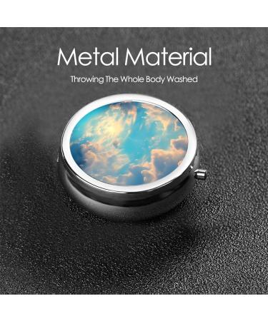 Cloudy Sky Round Pill Box - 3 Compartment Portable Travel Organizer | Ideal for International Shipping - Buy Online on GoSupps.com