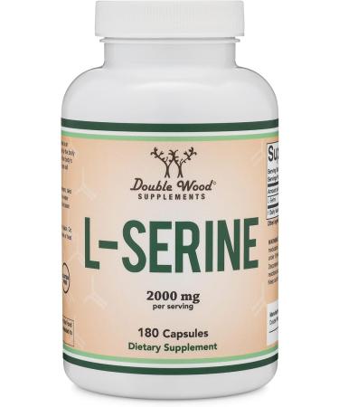 L-Serine Capsules (Third Party Tested) - 2,000mg Servings Used in Clinical Study 180 Count 500mg per Capsule (L Serine Amino Acid for Serotonin Production and Brain Support) by Double Wood - Buy Online on GoSupps.com