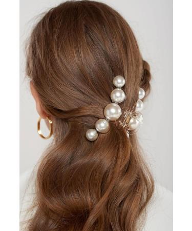 Korean Pearl Hair Claw Clips Set - 3-Piece Multicolor Gift Pack for Women - Buy Online on GoSupps.com