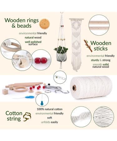 MIGO Macrame Kit for Adults Beginners - 126pcs Supplies, 165 Yards Cotton Cord, Ebook Tutorial for 7 Projects - Buy Online on GoSupps.com