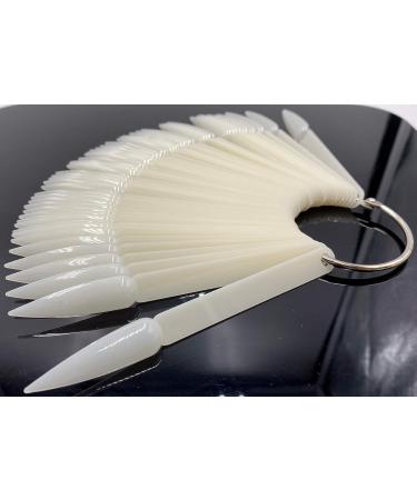 Buy 2 Sets of 100 Fan Shape Nail Art Tips - Plastic Display Polish Boards with Metal Split Ring Holder | Natural Color - International Shipping Available - Buy Online on GoSupps.com