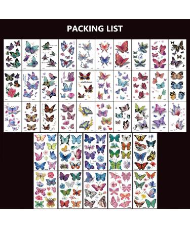260pcs Colorful Butterfly Temporary Tattoos - Self-adhesive Body Art Stickers for Girls, Adults, and Kids - Waterproof 3D Party Favors and Decorations - Buy Online on GoSupps.com