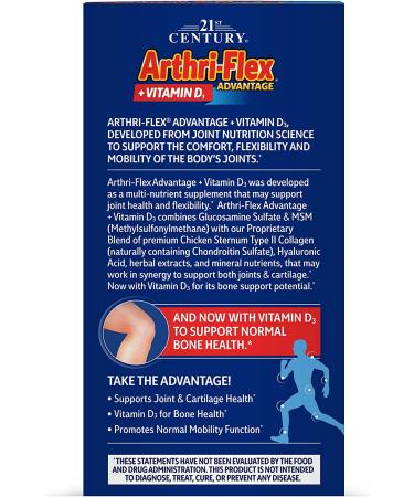 21st Century Arthri-Flex Advantage + Vitamin D3 120 Coated Tablets - Buy Online on GoSupps.com