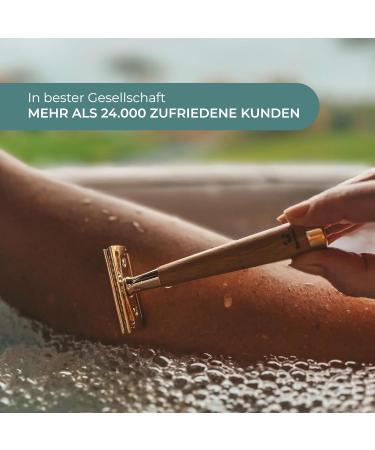 Bambuna Razor Plane Set - Sustainable Safety Razor for Men & Women | 5 Blades Bamboo Grip Plastic-Free Made in Germany + eBook - Buy Online on GoSupps.com