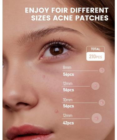 Jefusst Pimple Patch Set - 210 Hydrocolloid Acne Patches in 4 Sizes with Tea Tree & Calendula Oil - Vegan & Cruelty-Free - Buy Online on GoSupps.com