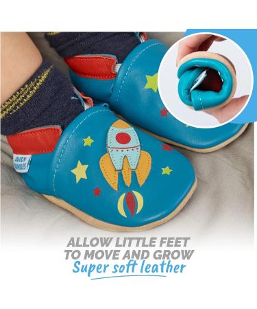 Soft Sole Leather Baby Shoes for Boys and Girls - Spaceship Design (0-6 Months) - Buy Online on GoSupps.com