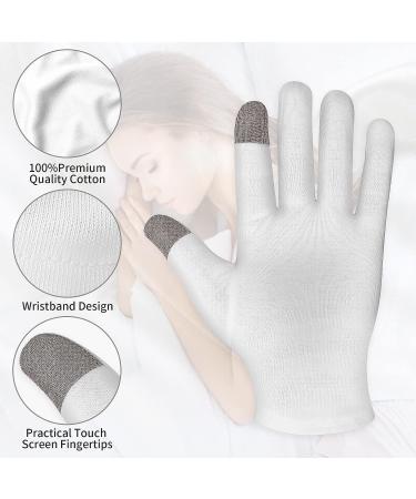 WLLHYF Moisturizing Gloves - White Cotton Touch Screen Gloves for Men & Women | Overnight Spa Cosmetics Treatment for Dry Hands | 1 Pair - Buy Online on GoSupps.com