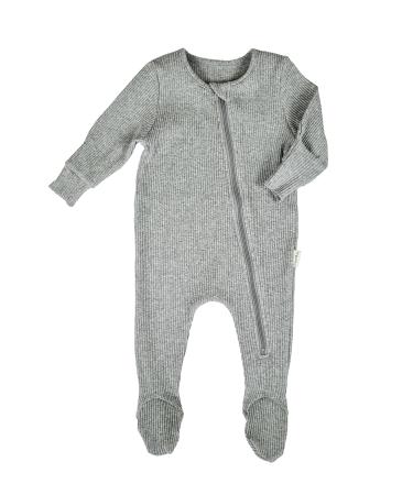 DreamBuy Zip Up Baby Sleepsuits Ribbed Cotton Footed or Footless. Unisex Newborn Clothes Baby boys' clothing and Baby girl clothes 2-3 Years Dove Grey