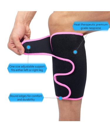 Neoprene Calf Sleeve Support for Shin Splints - 360 Relief for Pain in Cycling, Running, and More | Black/Pink with Mesh Bag - Buy Online on GoSupps.com