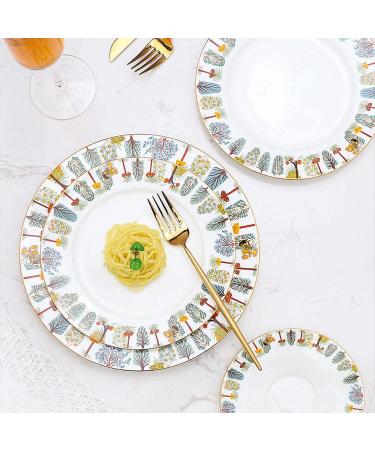 Ceramic 8 Piece Porcelain Dinnerware Set Creative Hand-Painted Dinner Plate Sets Home Kitchen Ceramic Dish for Steak Spaghetti Waffle Salad Ceramic Dinner Plates (N - Buy Online on GoSupps.com