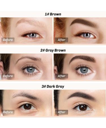 Waterproof Eyebrow Pencil & Microblading Liquid Brow Pen - Long-Lasting Natural Look - 1# Brown - Buy Online on GoSupps.com