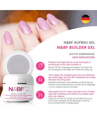 NAILSFACTORY N&BF UV building gel clear 30 ml highquality professional builder gel medium viscosity sculping gel for modeling gel nails professional nail gel acidfree and selfsmoothing - Buy Online on GoSupps.com
