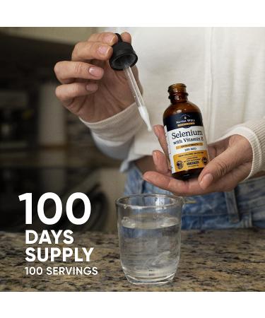 Nutra Well Vitamins Selenium 200mcg - Immune & Heart Support Liquid Drops with Vitamin E - 100 Servings - Buy Online on GoSupps.com