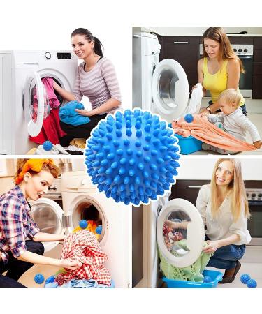 KOMUNJ 6 Pieces Dryer Ball Washing Ball for Washing Machine Balls for Fluffy Laundry Reusable Dryer Balls Laundry Tumble Dryer Drying Ball (Blue) - Buy Online on GoSupps.com