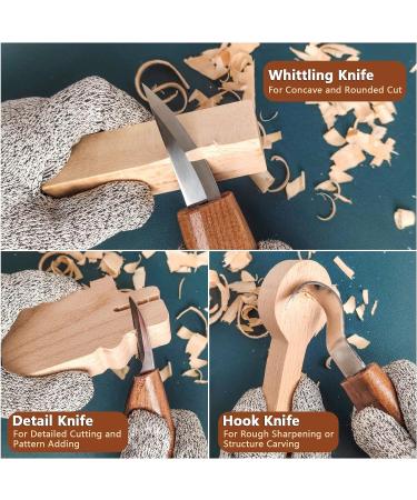 Wood Carving Kit for Beginners - 19PCS Tools with 3 Whittling Knives, Basswood Blocks, Gloves, Strop Block, Polishing Compound - Hobbies for Adults - Buy Online on GoSupps.com
