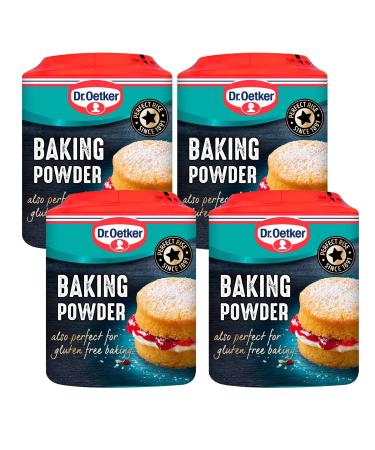 Dr. Oetker Gluten Free Baking Powder | Suitable for all types of baking | For cakes scones and pastries | Pack of 4 x 170g