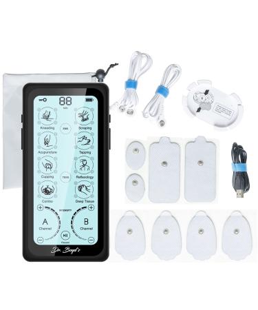 Dr. Boyd's "Advanced X" Touchscreen TENS & EMS Unit -32 Modes 8 Settings Large Back-Lit Touchscreen Display Dual Channel Re-Chargeable Battery Automatic Timer 5 Pairs of Pads Storage Bag