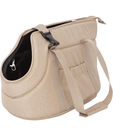 Adjustable Dog & Cat Pocket Transport Box - Hands-Free Travel Bag with Side Pockets - Beige 30x50x32 cm - Buy Online on GoSupps.com