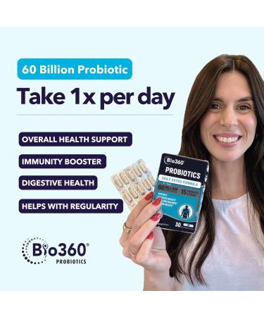 Extra Strength Probiotic for Digestive Health and Immune Support 60 Billion CFU & 15 Strains Gut Health Probiotics for Men and Women Supports Occasional Constipation Diarrhea Gas & Bloating 30CT 30 Count (Pack of 1) - Buy Online on GoSupps.com