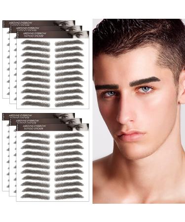 Aresvns Tattoo Eyebrow for Men 66 Pairs  Dark Brown Realistic Fake Eyebrows Tattoo  6 Sheets Eyebrow Shapes 4D Eyebrows Tattoo Waterproof  Eyebrow Transfers Stickers for Men Christmas Gift
