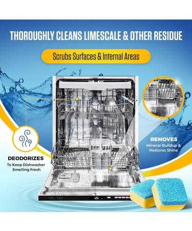 Buy Bastion Dishwasher Cleaner Tablets - Lemon Scent | 3-Month Supply (6 Tablets) | Powerful Cleaning & Odor Removal - Best Dishwasher Cleaning Pods & Descaling Tablets - Buy Online on GoSupps.com