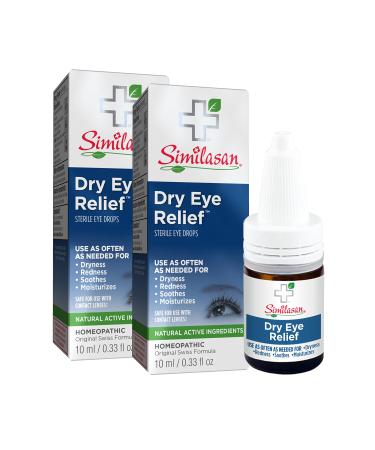 Similasan Dry Eye Relief Eye Drops Bottle, for Temporary Relief from Dry or Red Eyes, Itchy Eyes, Burning Eyes, and Watery Eyes, 0.33 Fl Oz (Pack of 2), (I00001926)