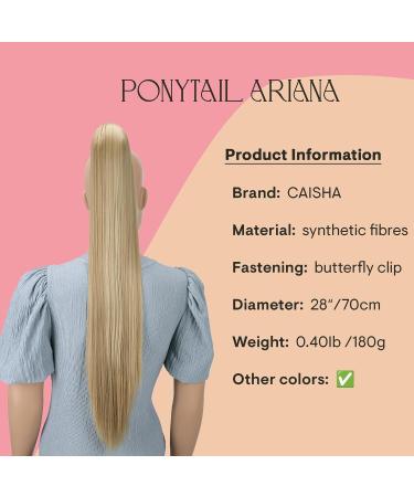 CAISHA 28 Extra Long Straight Ponytail Hairpiece | Heat-Resistant Synthetic | Honey Blond #27H22 | H167 - Buy Online on GoSupps.com
