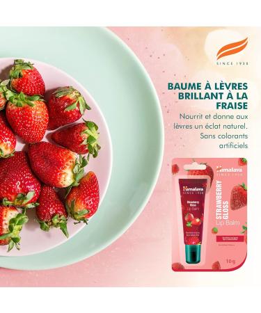 Himalaya Strawberry Gloss Lip Balm Tube for Delicate Strawberry Tint 10g - Buy Online on GoSupps.com