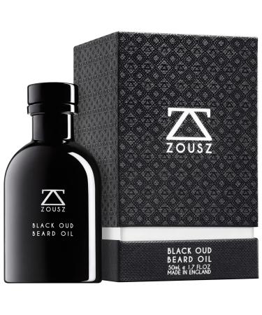 ZOUSZ Beard Oil For Men - Black Oud & Sandalwood Scent Beard Growth & Conditioning With Natural & Organic Essential Oils Softens Non-Greasy Moisturises Premium Quality Men s Gift Vegan 50mL Black Oud 50 ml (Pack of 1)
