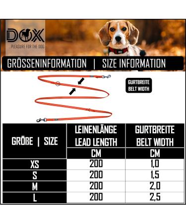 DDOXX Reflective Nylon Dog Leash 2m - 3-Way Adjustable for All Dog Sizes - XS (Orange) - Durable Stylish Perfect for Walks - Buy Online on GoSupps.com