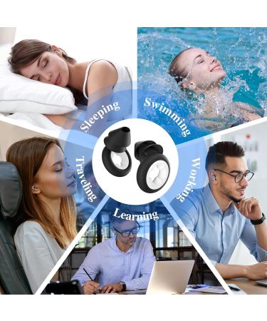 Noise Cancelling Ear Plugs for Sleeping | Reusable Silicone Ear Plugs (33dB) | 6 Comfortable Tips (S/M/L) | Ideal for Sleep Concerts Snoring & Work - Black - Buy Online on GoSupps.com