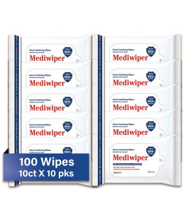 Refreshing Wet Wipes Travel Size Alcohol-Free Wipe Sanitizes/Cleans/Deodorizes Bulk Wipes (100 Wipes (10ct 10pk))